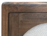 Dune 4 Door Console - Modern Wood Storage with Woven Panels