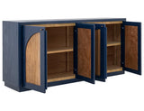 Arcadia 4 Door Console | Mango Wood Storage Cabinet Dark Blue