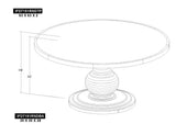 Lumiere Round Pedestal Table Base - Solid Pine Wood Dining Table