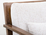 Forest Loveseat | Beige Upholstered Loveseat with Melina Wood Frame