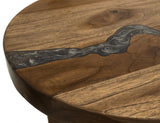 Silver Occasional Chairside Table | Contemporary Resin River Design