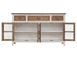 3 Drawer 4 Glass Door Console - Modern Mango Wood Furniture
