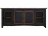 Pueblo Black TV Stand: 2 Sliding & 2 Mesh Doors, Solid Pine