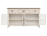 3 Drawer 4 Glass Door Console | Sahara Organic Modern Design
