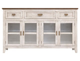 3 Drawer 4 Glass Door Console | Sahara Organic Modern Design