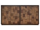 4 Door Console - Origin Console with Oak Geometric Design