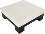 Charleville Coffee Table - Elegant Cream Vegan Leather Top with Solid Wood Base for Modern Spaces