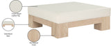 Charleville Coffee Table - Elegant Cream Vegan Leather Top with Solid Wood Base for Modern Spaces