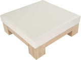 Charleville Coffee Table - Elegant Cream Vegan Leather Top with Solid Wood Base for Modern Spaces