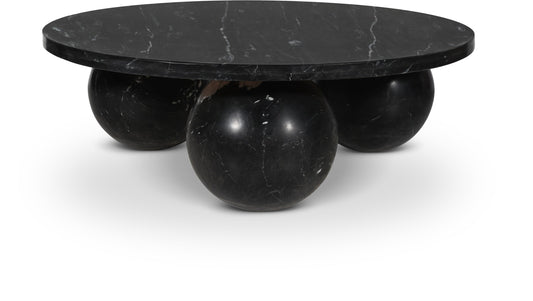 Spherical Coffee Table - Luxurious Art Deco Design with Genuine Marquino Marble and Unique Bases