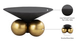 Naples Glamorous Cement Top Coffee Table with Brushed Brass Base – Contemporary Artful Design