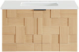 Leonardo - Engineered Stone And Solid Wood 24" Wall Mounted Bathroom Vanity