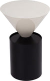 Damon Iron Contemporary End Table - Sleek Design with Artful Metal Top and Modern Matte Base