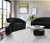 Damon Iron Contemporary End Table - Sleek Design with Artful Metal Top and Modern Matte Base