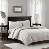Velvet 3-Piece Quilt Set, Ivory