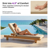 PURPLE LEAF Outdoor Daybed for Patio, Poolside Chaise Lounge Bed with Cushion, Olefin Blend Fabric, Aluminum Frame Sunbed with Side Table for Deck and Backyard