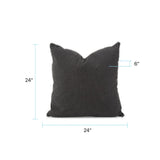24 x 24 Outdoor Pillow with Dec Cord- Seascape Charcoal- Poly Insert