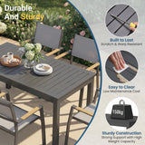 8-Person Aluminum Patio Dining Set, Extendable Table