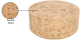 Burl Art Deco Coffee Table - Stunning Ash Burl Wood Design, 200 lbs Capacity, Natural Finish 36" W