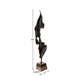 Black Elemental Leaf Sculpture - Large