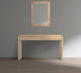 Cresthill Oak Wood Art Deco Console Table - Stylish Brushed Finish, Durable Design, 200 lbs Capacity