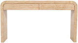 Cresthill Oak Wood Art Deco Console Table - Stylish Brushed Finish, Durable Design, 200 lbs Capacity