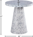 Omni Contemporary 20-Inch Round End Table with Sculptural Base for a Luxurious Living Space Upgrade