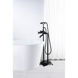 Suni 3-Handle Claw Foot Tub Faucet with Hand Shower