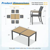 4-6 Person Patio Dining Set with Rectangular Table