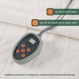 Heated Plush To Berber Electric Bedding Blanket, Ivory