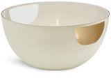Doma Round Contemporary Metal Coffee Table with Glass Top and Brushed Gold Finish for Modern Spaces