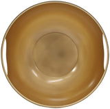 Doma Round Contemporary Metal Coffee Table with Glass Top and Brushed Gold Finish for Modern Spaces