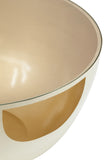 Doma Round Contemporary Metal Coffee Table with Glass Top and Brushed Gold Finish for Modern Spaces