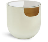 Doma Round Glass Top End Table with Brushed Metal Finish – Stylish Contemporary Design Accent Piece