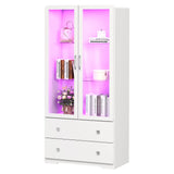 64'' Tall Display Cabinet with Acrylic Doors and Led Lights