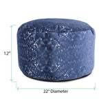 Round Foot Pouf Pisani Sapphire