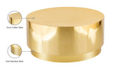 Jazzy Stainless Steel Drum Coffee Table - Elegant Contemporary Design for Modern Living Spaces