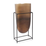 Bronze Euler Vase with Black Iron Stand- Tall
