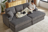 ZYLO 84" Loveseat with 2 Ottomans