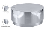 Jazzy Stainless Steel Drum Coffee Table - Elegant Contemporary Design for Modern Living Spaces