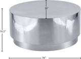 Jazzy Stainless Steel Drum Coffee Table - Elegant Contemporary Design for Modern Living Spaces