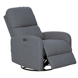 3-in-1 Swivel Glider Power Recliner Chair, Grey
