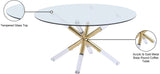 Mercury Acrylic Gold Coffee Table with Clear Tempered Glass Top - Stylish Modern Living Room Accent