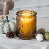 Vintage Amber Glass Tea Light Holder Set of 4