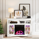 47''farmhouse Tv Stand Tv Console with 18'' Fireplace Insert