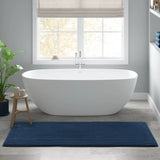 100% Cotton Tufted 3000 Gsm Reversible Bath Rug, Navy