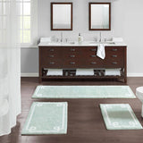 Wholesale High Pile Bordered Bathroom Rug, Seafoam Green