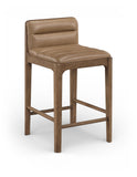 Ellis - Vegan Leather Upholstered Counter Stool (Set of 2) - Tan