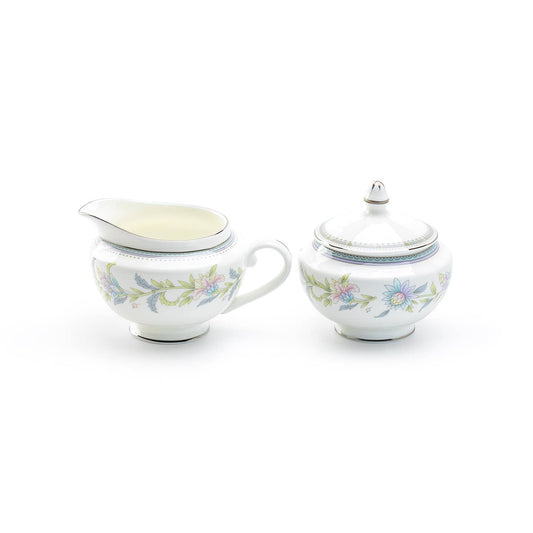 Gracie Lotus Garden Bone China Sugar & Creamer Set