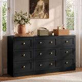 9-Drawer Dresser with Gold Knobs, 4 Colors